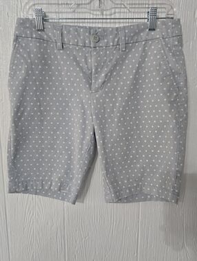 KHAKIS BY GAP Light Blue White Polka Dot Bermuda Shorts Size 4